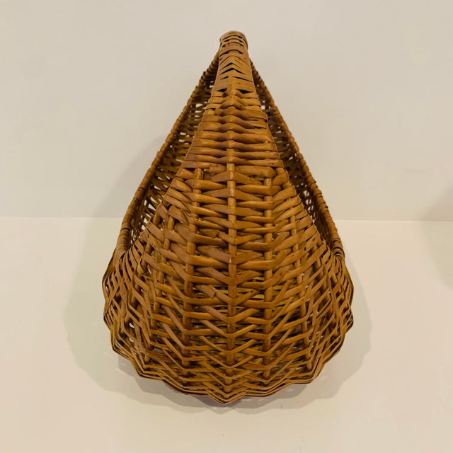 Mid 20th Century Vintage Woven Market Basket For Sale - Image 4 of 10