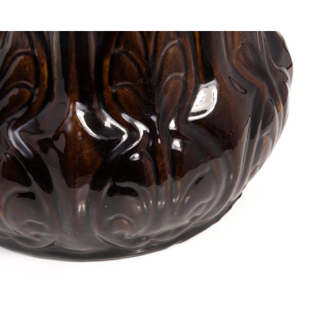 214 Antique Art Pottery Majolica Art Nouveau Umbrella Stand McCoy Roseville Weller For Sale - Image 9 of 14