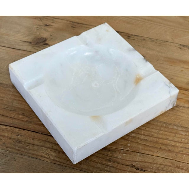 Stone Vintage Italian Alabaster Ashtray Catchall Dish For Sale - Image 7 of 9