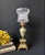 Alabaster, golden metal and glass lamp. Period: early 1900s. Origin: Italy Height 36cm. New electrical system. In perfect...