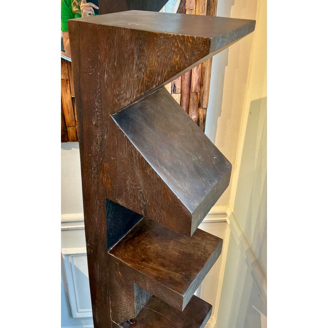 Brutalist Noir Company Brutalist Style Wood and Iron Totem Sculpture For Sale - Image 3 of 5
