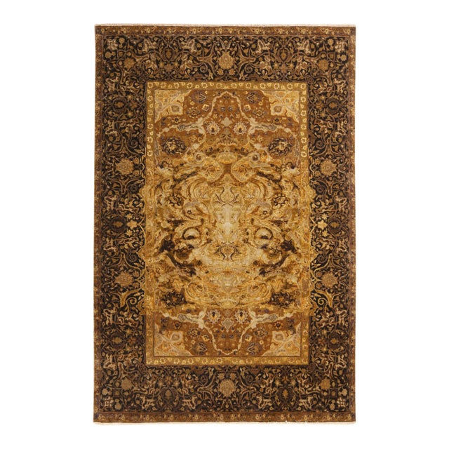 Rug & Kilim's 17th Century, Inspired Black and Gold Wool and Silk Rug For Sale