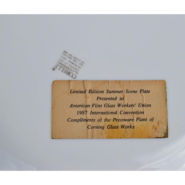 1987 Corelle Limited Edition Summer Scene Plate Corning Glass Works U S A For Sale - Image 9 of 14