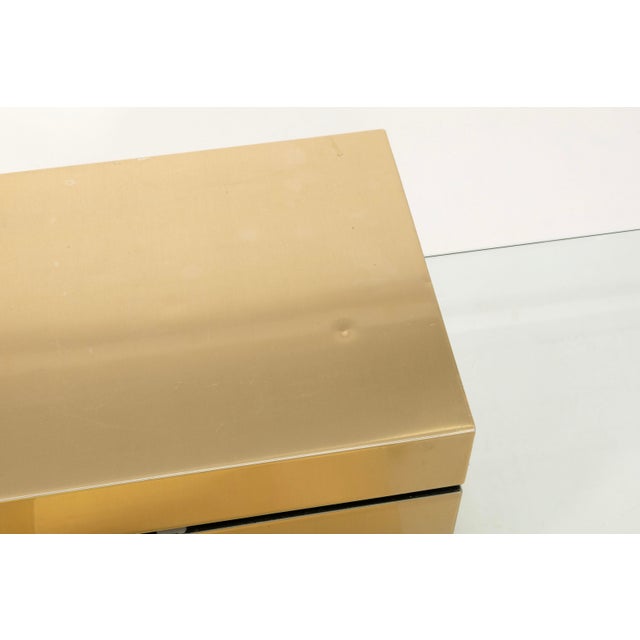 Brass Cityscape Brass and Glass Floating Coffee Table by Paul Evans For Sale - Image 8 of 8