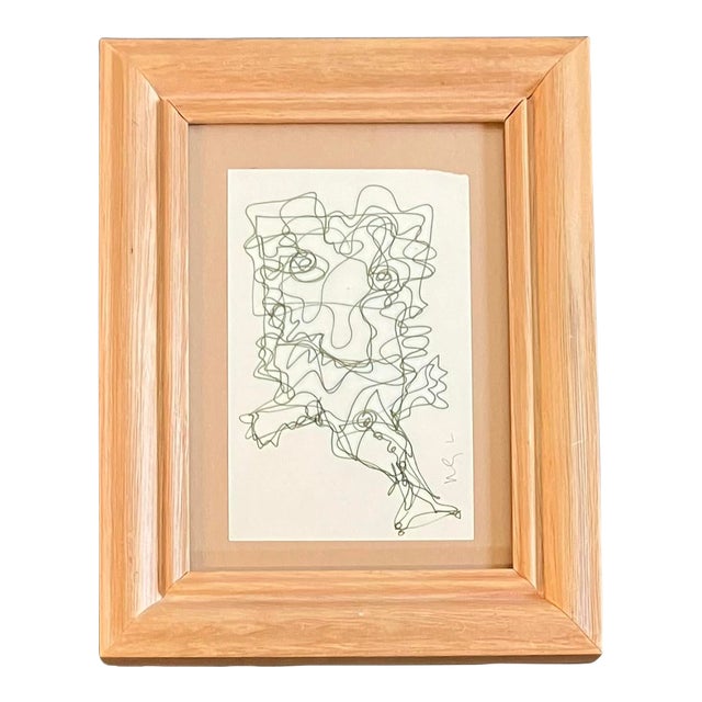 1980s Original Wayne Cunningham Abstract Pen and Ink Drawing For Sale