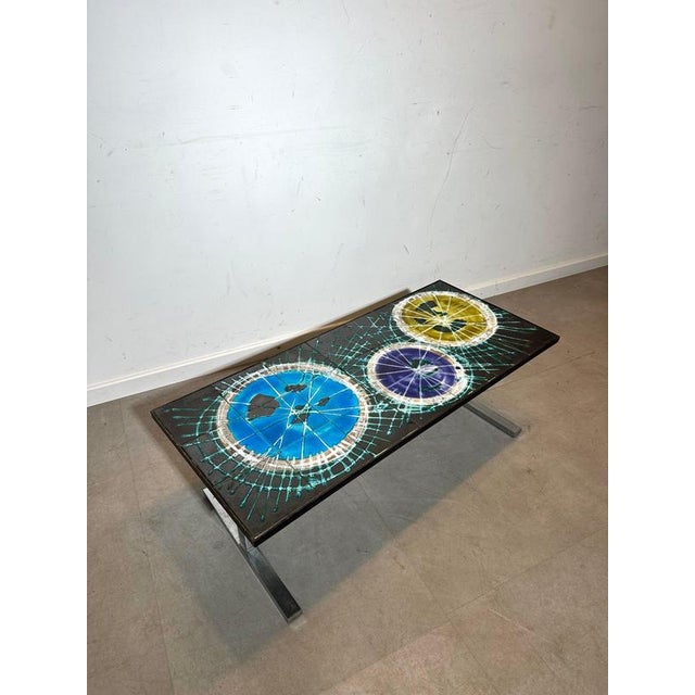 Belgian Ceramic Tile Coffee Table from Belarti For Sale - Image 4 of 6