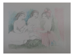 Marie Laurencin, Three Friends With a Guitar, 1928, Lithograph