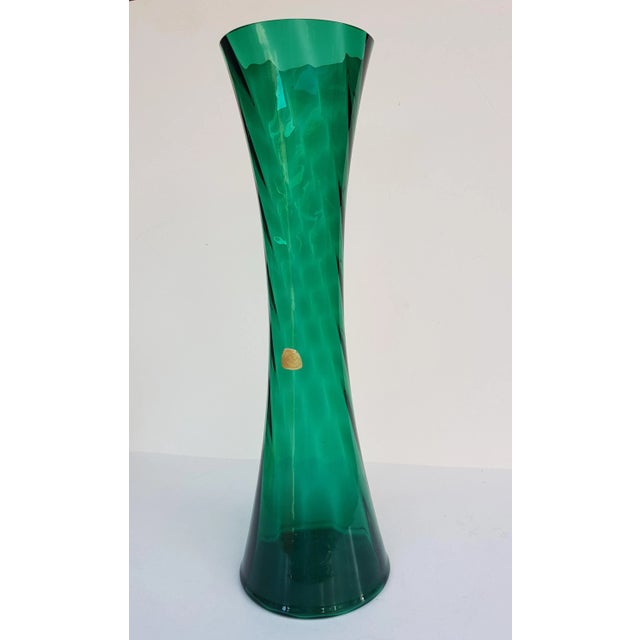 Deep Green Vase with Serrated Edge by Alfred Taube for Füge & Taube, 1960s For Sale - Image 4 of 6