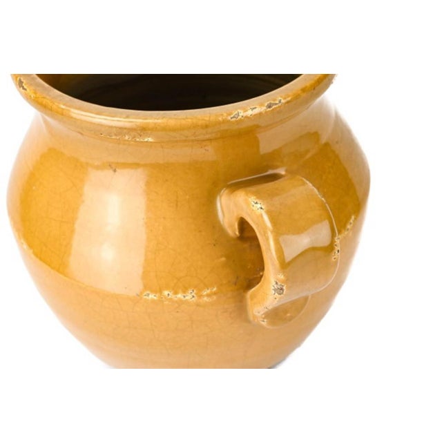 19th Century Antique French Yellow Drip Glazed Confit Pot For Sale - Image 5 of 8