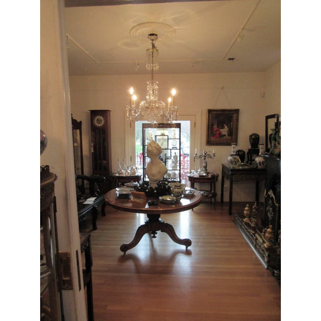 Early 20th Century Large European Four-Light Crystal Chandelier, Early 20th Century For Sale - Image 5 of 7