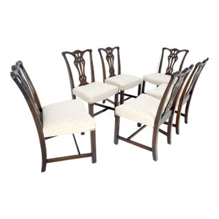 Set of 6 c1940s Mahogany Fine Carved Chippendale Style Chairs Clean! For Sale