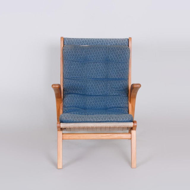 Set of Mid-Century Upholstered Ash Lounge Chairs attributed to Jan Vaněk, Former Czechoslovakia, 1950s For Sale - Image 14 of 18
