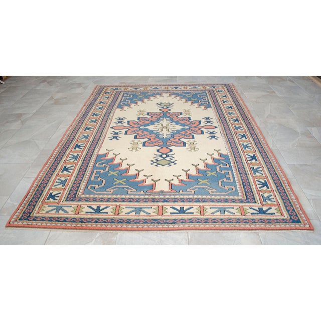 1980s Vintage Turkish Rug Hand Knotted Wool Area Rug - 6' X 8'4" For Sale - Image 9 of 14
