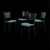 Vintage Chairs in Black Metal with Leather and Aqua Green Fabric, 1980s, Set of 4 For Sale - Image 13 of 13