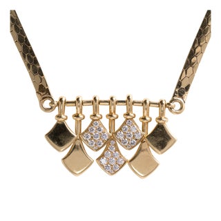 Vintage Christian Dior 18k Gold and Diamond Dangle Necklace For Sale