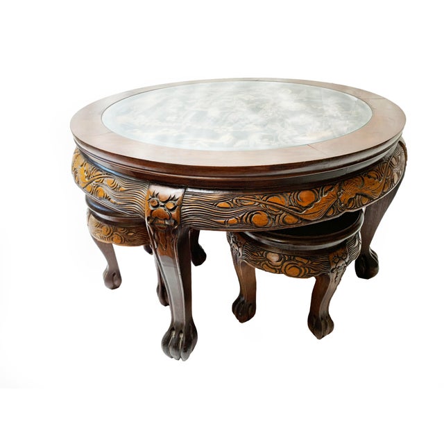 Oriental Coffee Table With Stools / Chinese Oval Coffee Table with Hand-Carved King in Palace ... - Get 5% in rewards with club o!