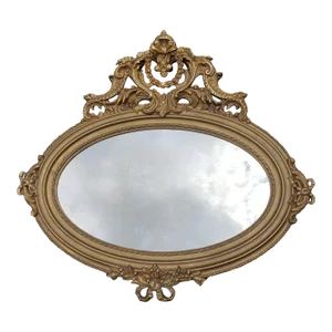 Louis XVI Style Giltwood Decorated Oval Wall Mirror