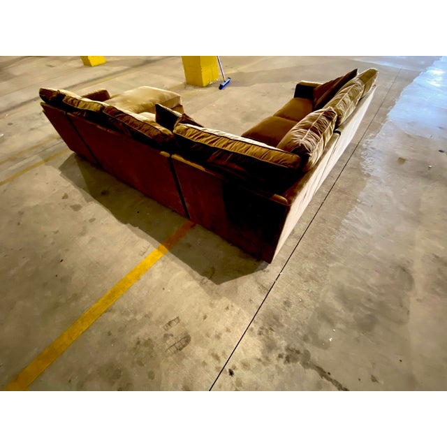 1970s Maurice Villency Velour Sectional For Sale - Image 10 of 14