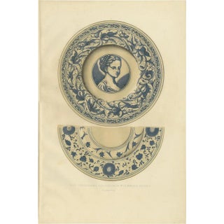 Delange, Porcelain Plate of Mr. Le Marquis Dazeglio, 1869, Paper For Sale
