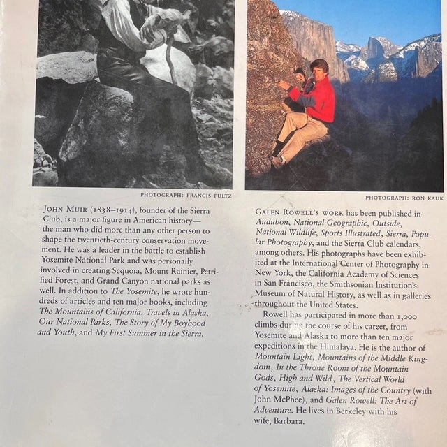 Late 20th Century The Yosemite John Muir Galen Rowell Photography Book Sierra Club Hardcover HC For Sale - Image 4 of 5