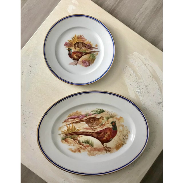 Metal Vintage German Gilt Pheasant Wildlife Serving Platters - a Pair For Sale - Image 7 of 7
