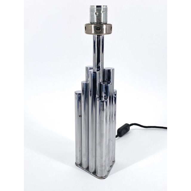 Modern Table Lamp in Chrome-Plated Steel, 1970s For Sale - Image 3 of 9