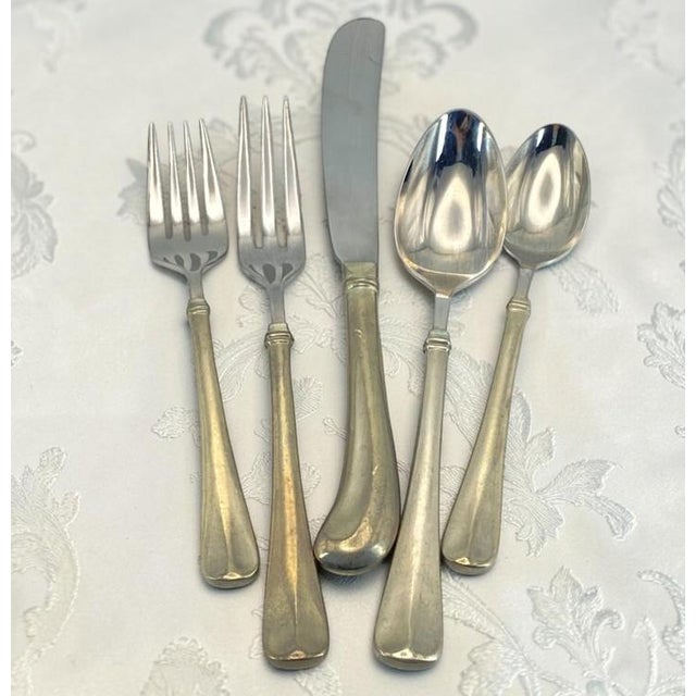 Kirk Stieff “Fairfield” Vintage Pewter Flatware Set: 68-Piece Service for 12 With Serving Pieces and Vintage Storage Chest For Sale - Image 18 of 18