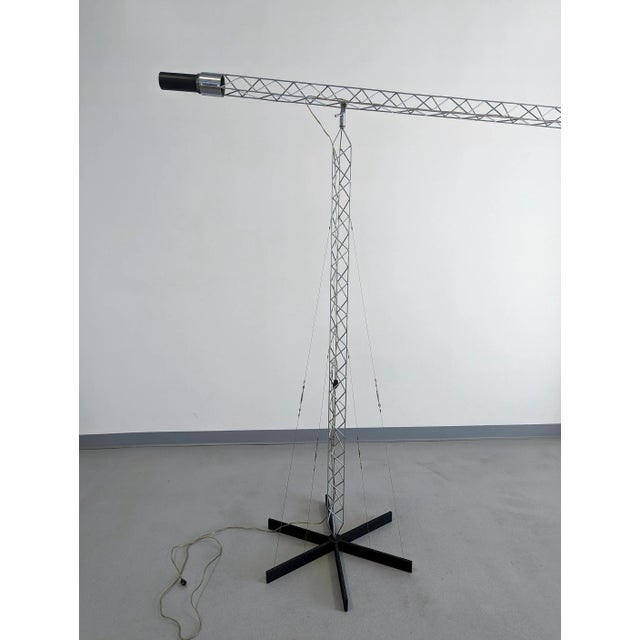 Metal Monumental Original Signed C. Jere Vintage Articulating Crane Floor Lamp Sculpture Industrial Rare Largest Model Produced For Sale - Image 7 of 7