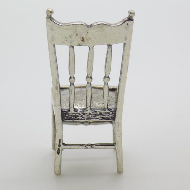 Vintage Italian Handmade Genuine Sterling Silver 925 Chair Figurine, 1970s For Sale - Image 9 of 15