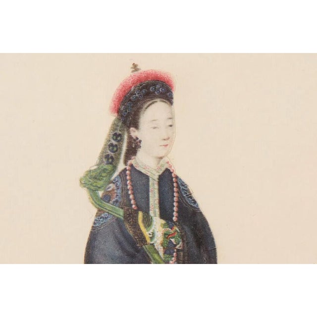 Chinese Pair Chelsea House Finely Framed Chinese Court Figures in Collage on Paper For Sale - Image 3 of 16
