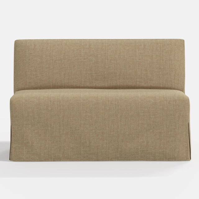 Cloth & Company Stoffer Home x Cloth & Company Lindy Slipcover Dining Banquette in Relaxed Linen Burlap For Sale - Image 4 of 6