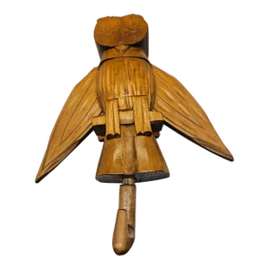 Vintage Folk Art Owl Hand Carved