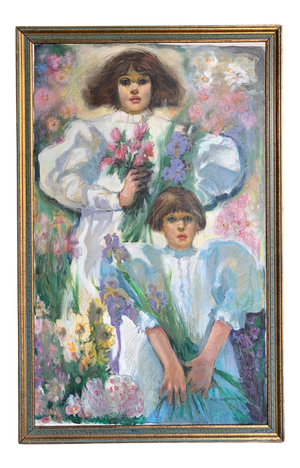 "Two Girls in the Garden" by Mary Sarg Murphy