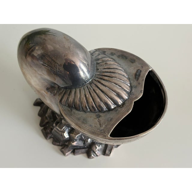 Late 19th Century Victorian Silver Plated Nautilus Shell Spoon Warmer – Decorative Engraving For Sale - Image 6 of 12