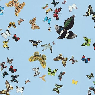 Schumacher X Peg Norris Queen's Flight Panel Wallpaper in Sky, Set of 2 For Sale