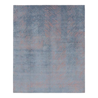Rug & Kilim's Contemporary Geometric Pink and Grey Wool-Silk Abstract Rug For Sale