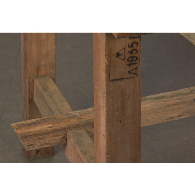 Beige Rustic Wooden Table, 1930s For Sale - Image 8 of 10