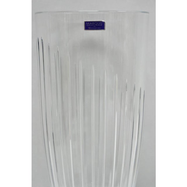 Late 20th Century Marquis by Waterford 12" Tall Etched Round Lead Crystal Glass Flower Vase For Sale - Image 9 of 12