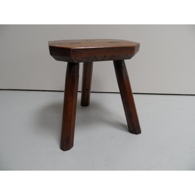 Antique Oak Milk Stool, 1890s For Sale - Image 3 of 9