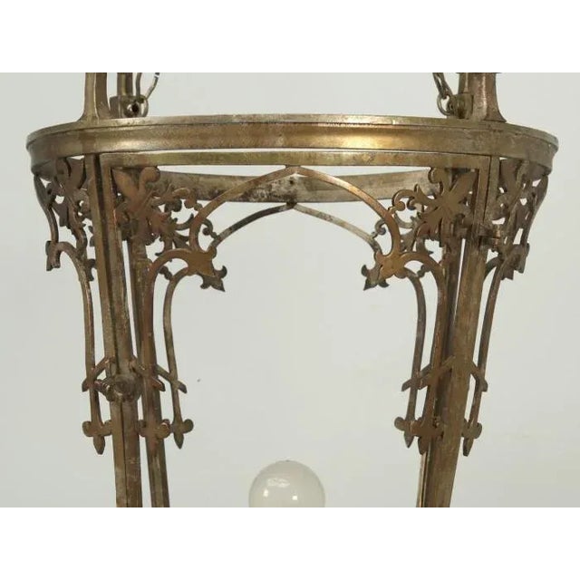 Metal Antique French Solid Bronze Lantern For Sale - Image 7 of 11