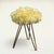 Yellow Three-Legged Stool with Brass Legs and Yellow Faux Fur, 1960s For Sale - Image 8 of 8