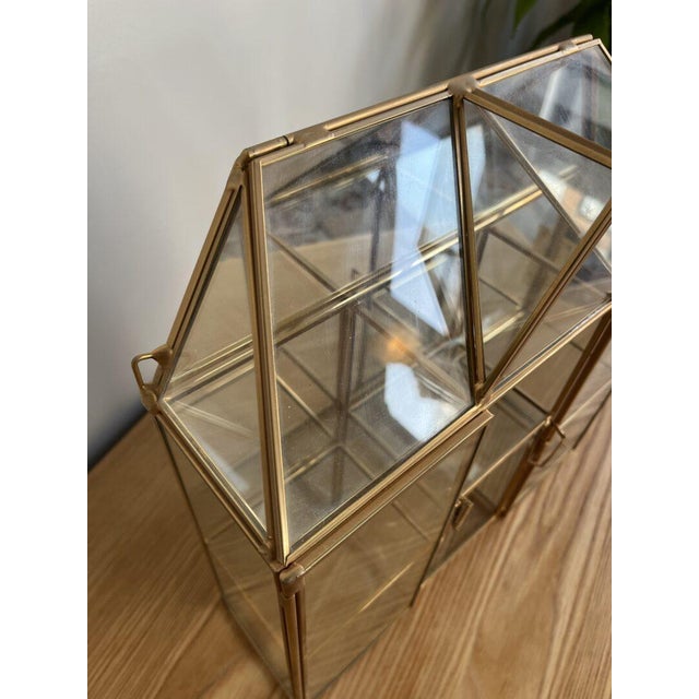 Italian Curiosity Cabinet in 14k Gold Brass For Sale - Image 14 of 16