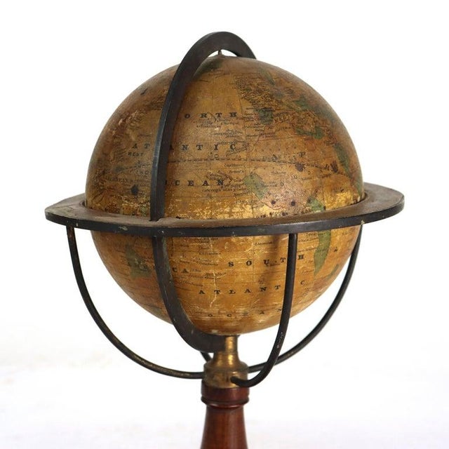 19th Century Wachob & Co. “The Excelsior” Terrestrial World Globe on Walnut & Brass Stand For Sale - Image 10 of 11