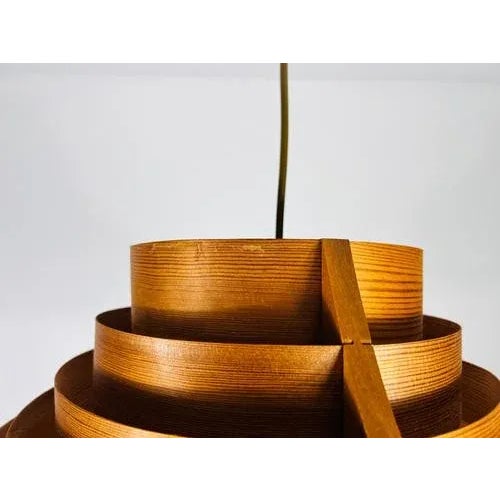 Mid-Century Modern Wooden Pendant Lamp by Hans-Agne Jakobsson, Sweden, 1960s For Sale - Image 11 of 13