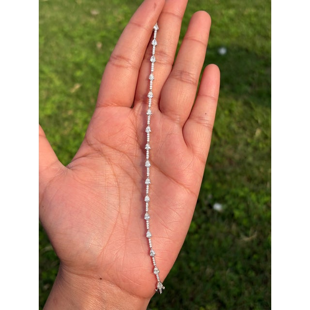 Contemporary 2.28 Carat Natural Diamond Tennis Bracelet in Solid 14k Gold by VRJewels For Sale - Image 3 of 14