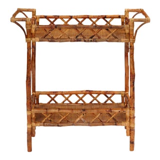 Beverage Stand, Brown, Rattan For Sale