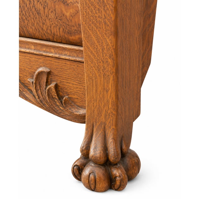 Antique American Quartersawn Oak Dresser With Mirror For Sale - Image 4 of 8