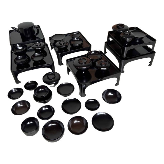 Antique Ceremonial Traditional Lacquerware Set, 1901, Set of 43 For Sale