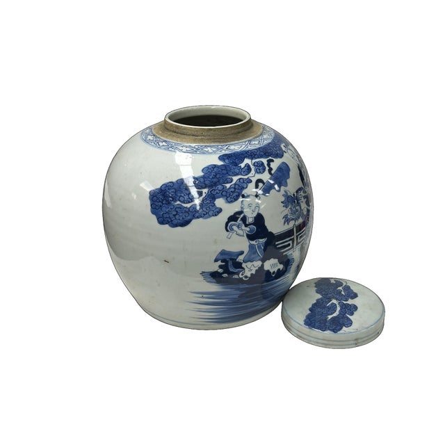 Oriental Blue White Big Kirin Riding Porcelain Large Ginger Jar For Sale In San Francisco - Image 6 of 8