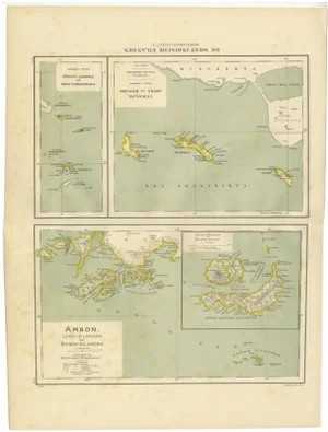 Antique Map of the West Indies and Ambon in Indonesia, 1900